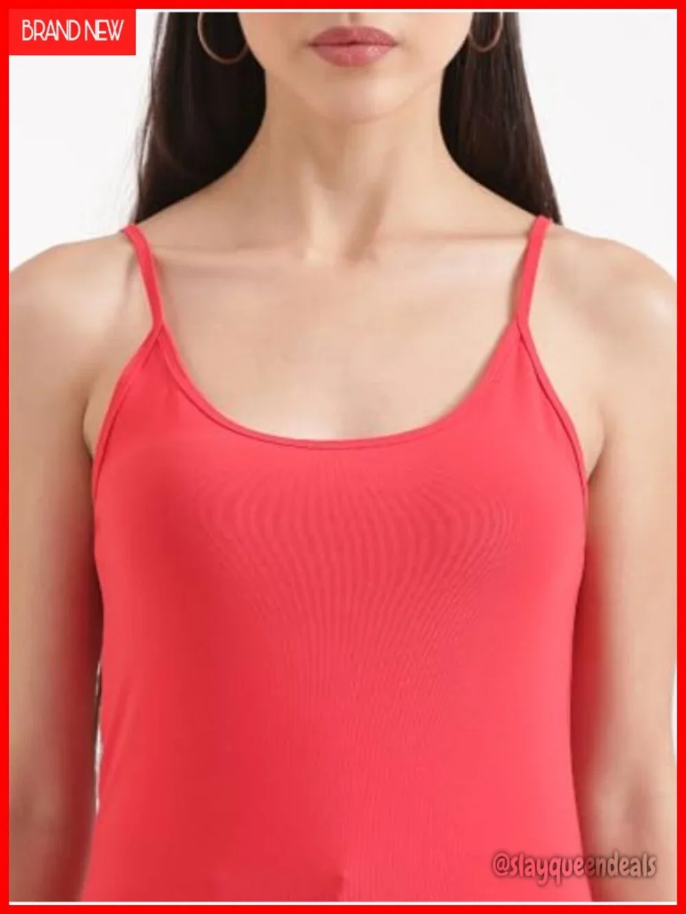 Cotton Spandex Sleeveless Camisole Layering Tank Top Scoop Neck